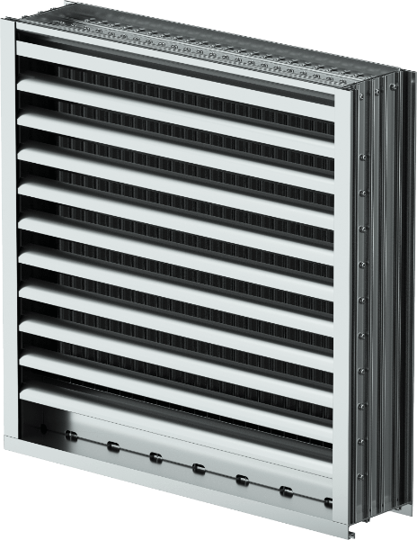 SCC550 Wind Driven Rain Louver, Horizontal Front Blade, Vertical Rear Blade
