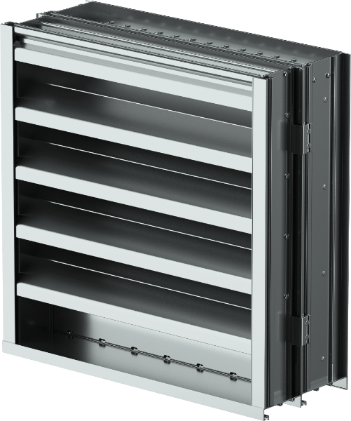 SCC901 Wind Driven Rain Louver, Horizontal Front Blade, Vertical Rear Blade