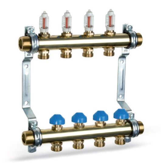 Brass Manifold HKV2013A with Flow Meters for Underfloor Heating