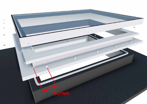 Flat Glass Rooflight X3
