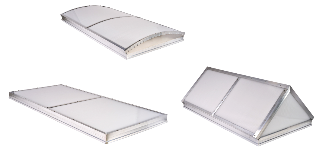 PC Rooflight (PC-ovenlys) - vaulted-flat 10 to 30 mm & Ridgelight 20 to 30 mm